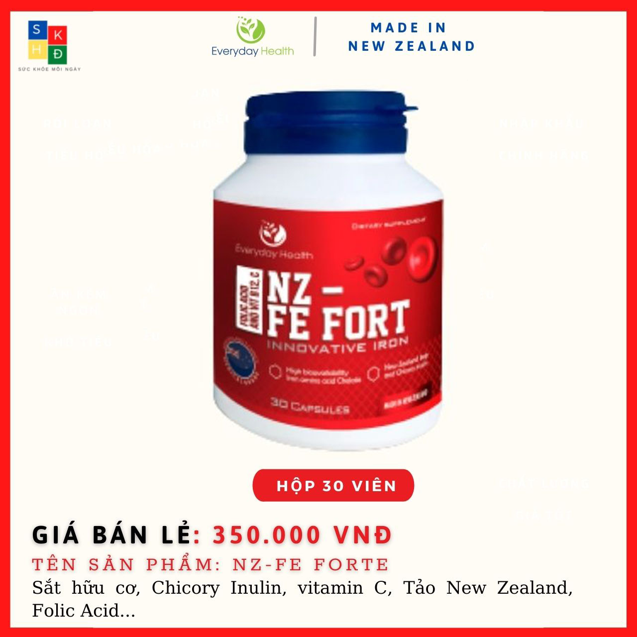 VIÊN UỐNG BỔ SUNG SẮT NZ-FE FORT