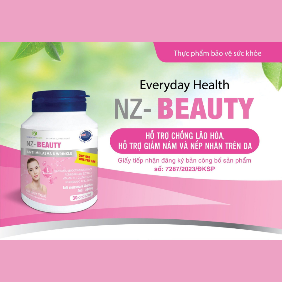 Viên uống hỗ trợ chống lão hóa, hỗ trợ giảm nám và nếp nhăn trên da NZ-BEAUTY